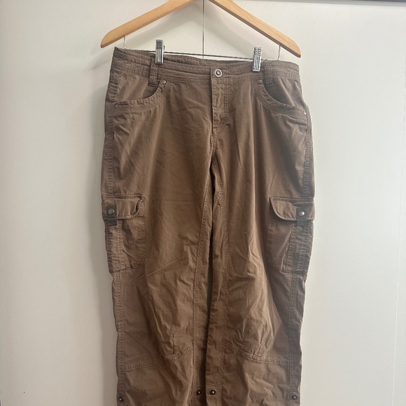 KÜHL Women’s Cargo Pants Sz 12 Reg Brown Outdoor Hiking Utility Pockets - Picture 2 of 8
